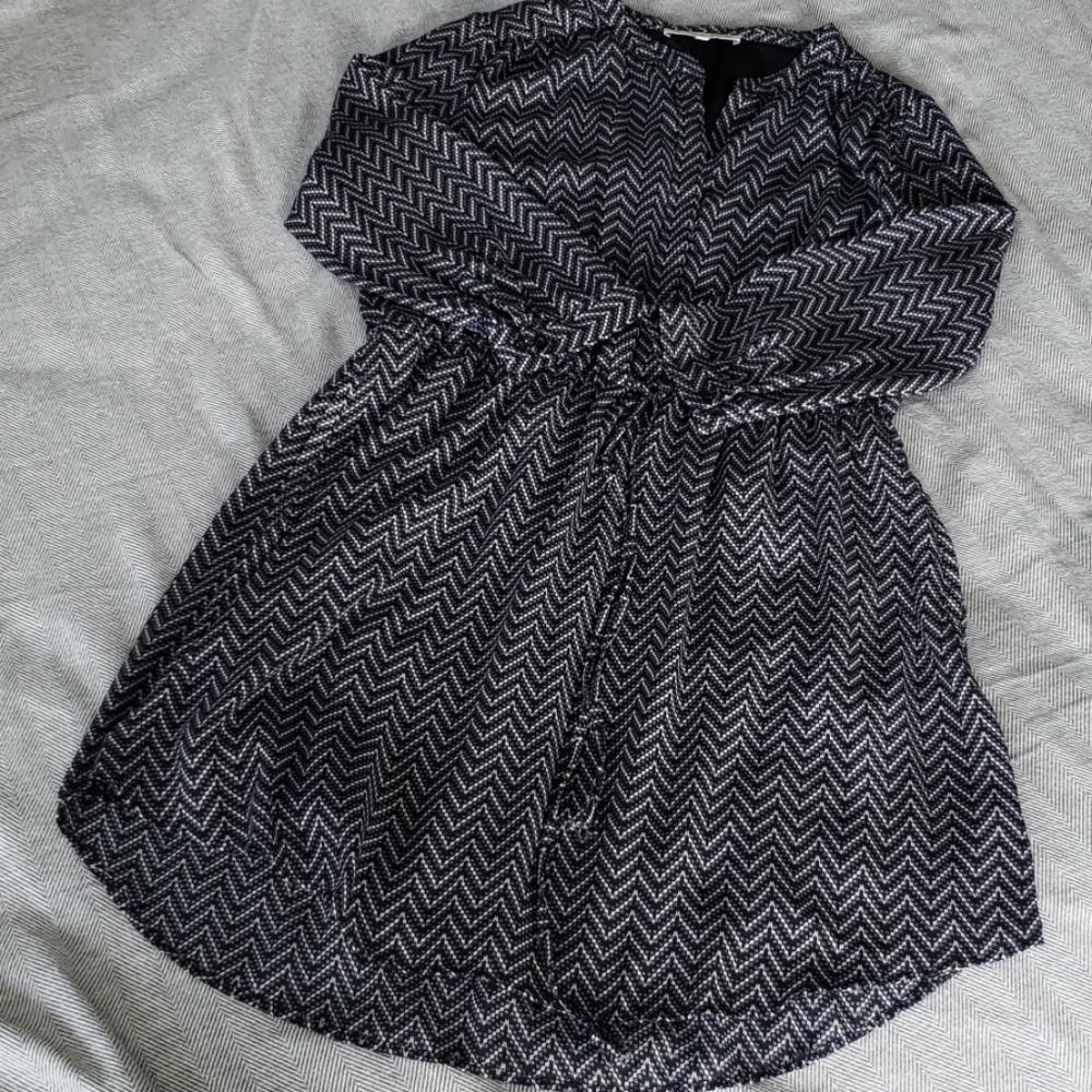 Black, Blue, White Chevron Dress